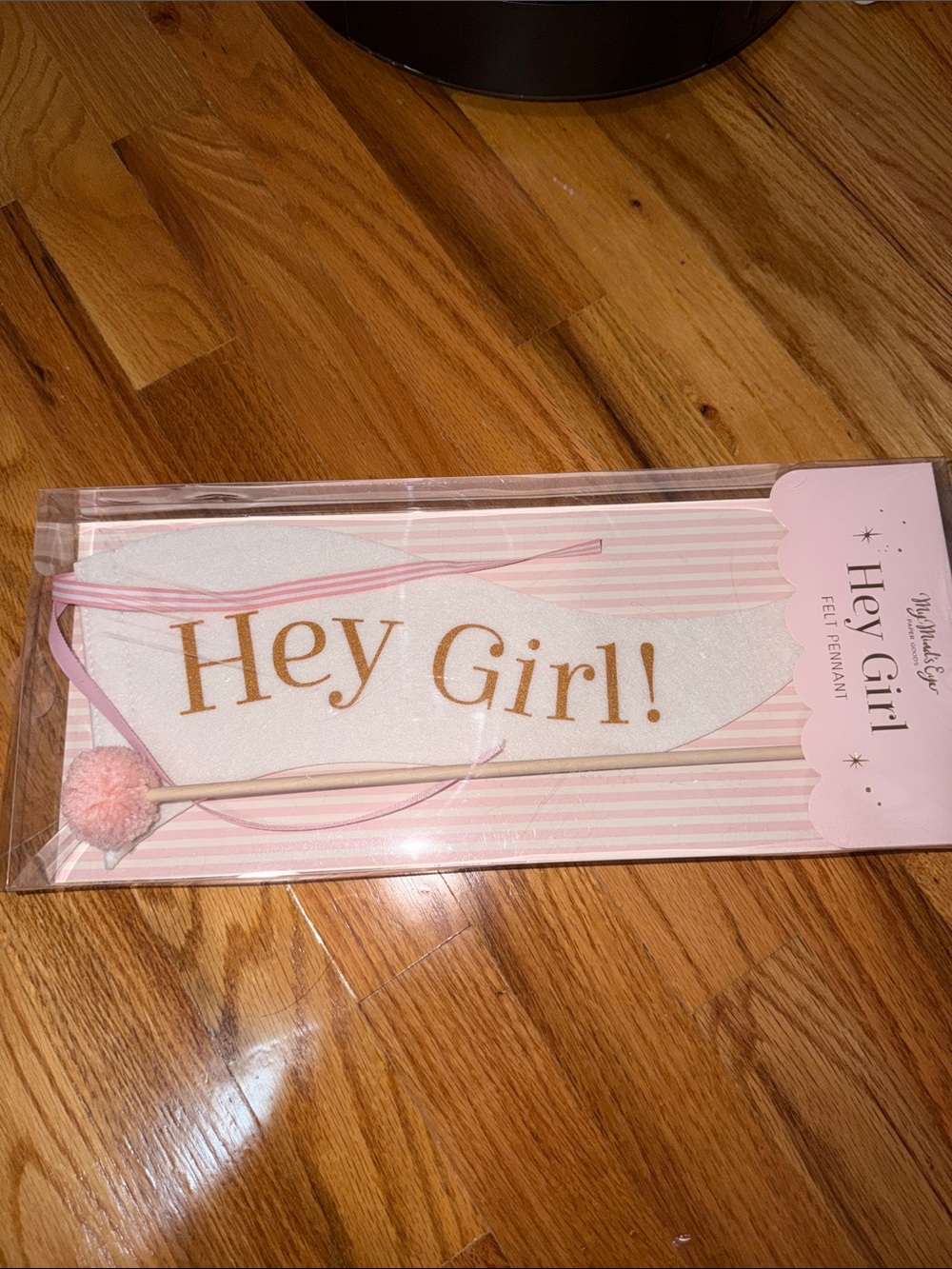 Hey Girl! Pink & Gold Felt Banner - Party Pennant- FREE WITH ANY PURCHASE